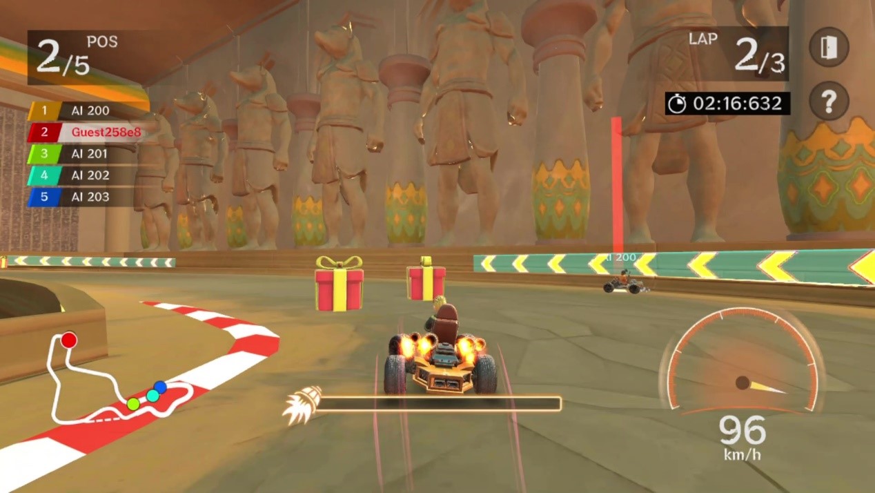 Picking up items in Speed Racing