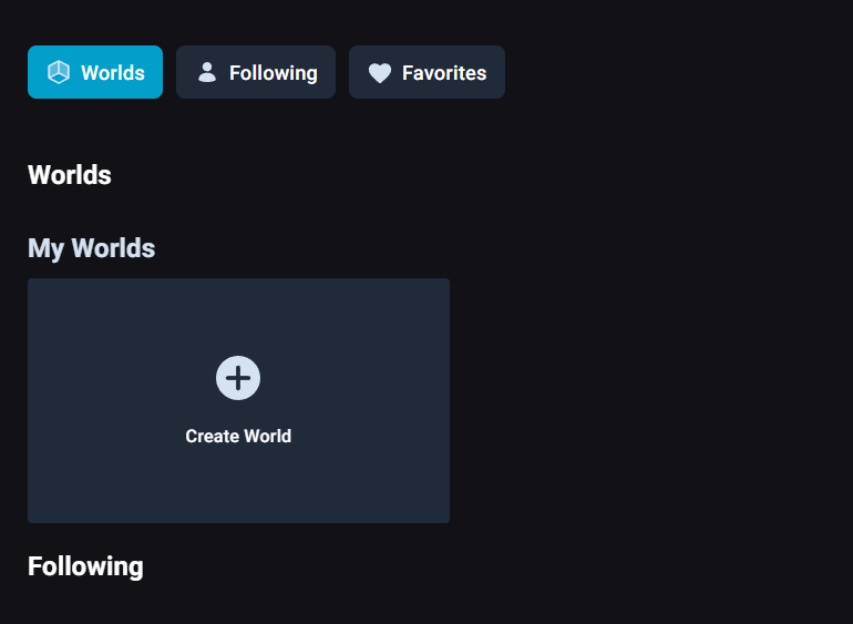 VIVERSE user interface displays the Create World screen.