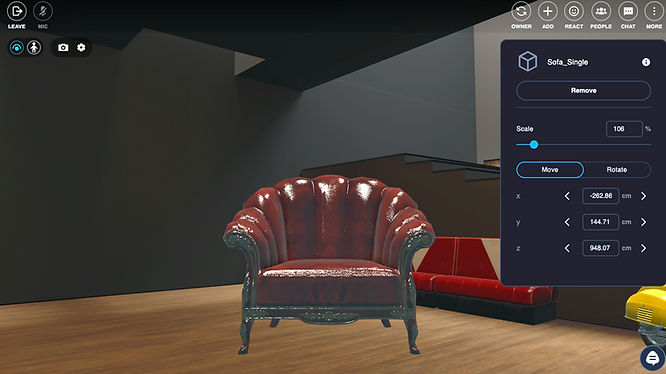Screenshot of the VIVERSE object inspector user interface.