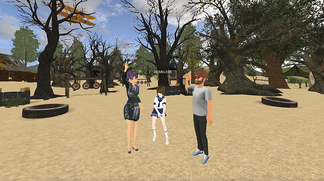 Metaverse avatars gathered in a virtual world in VIVERSE, the metaverse gateway from HTC.