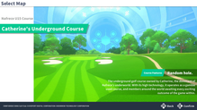 Catherine’s Underground Course introduction, featuring random holes on an outdoor golf course.