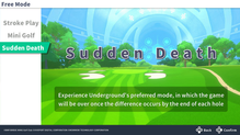 New BIRDIE WING gameplay in Free Mode, the underground preffered mode, Sudden Death Mode on an outdoor golf course