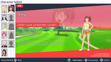 New character Lily, a girl with ponytail dressed in tank top and shorts, standing on an outdoor golf course