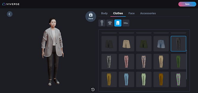 Customize your avatar with clothing and accessories