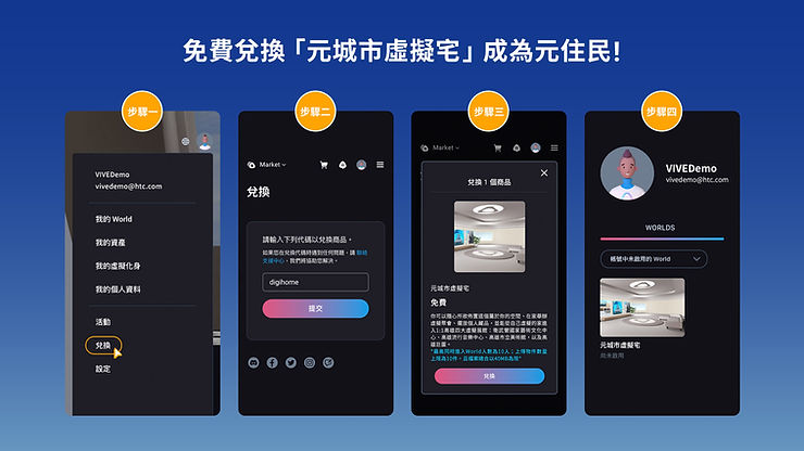 VIVERSE 「元城市虛擬宅」兌換步驟